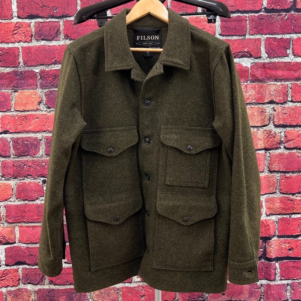 Filson Mackinaw Wool Cruiser, Forrest Green, Medium - Made in USA